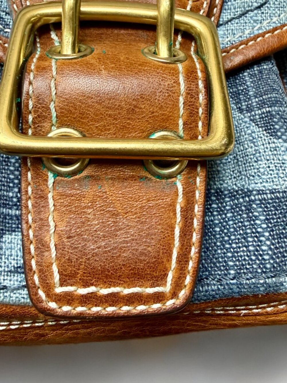 Coach Blue Denim Jumbo Signature Legacy Mandy Satchel Bag 10827 - Picture 9 of 14